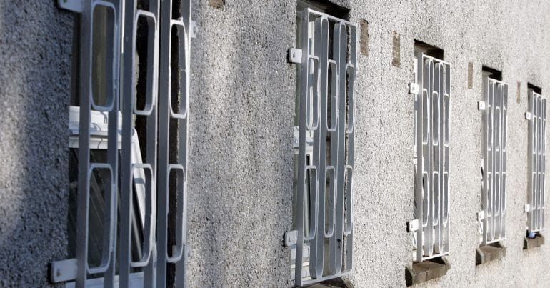 The outside of a prison