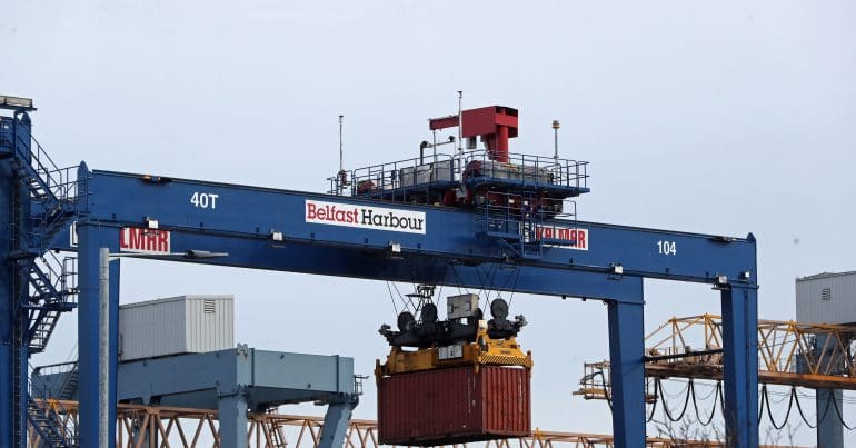 Containers at a dock