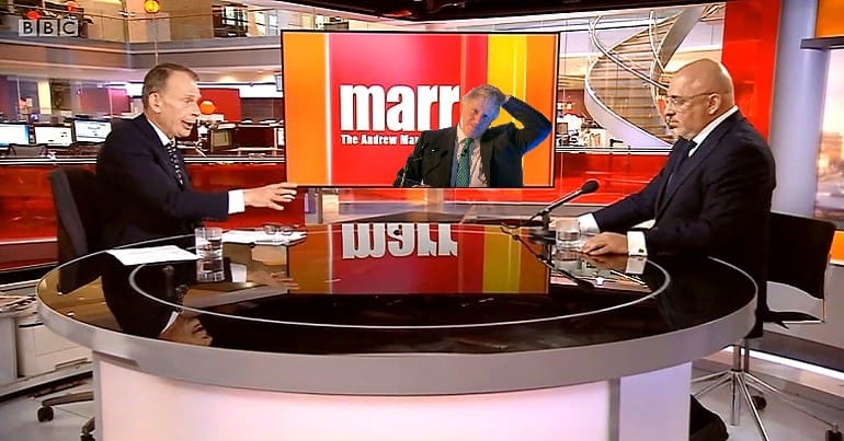 Andrew Marr Nadhim Zahawi and Boris Johnson