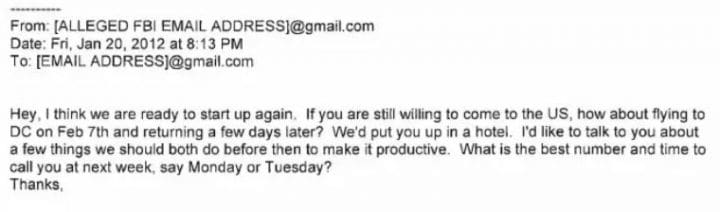 Alleged FBI email
