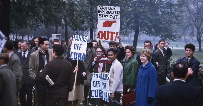 Hyde Park Protesters 1962 during Cuban Missile Crisis