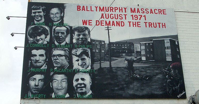 Ballymurphy massacre mural Belfast