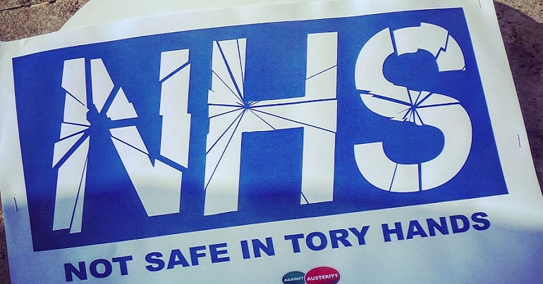 Shattered logo of the NHS