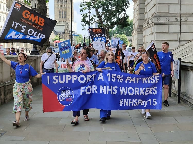 NHS Workers Marching to Downing Street