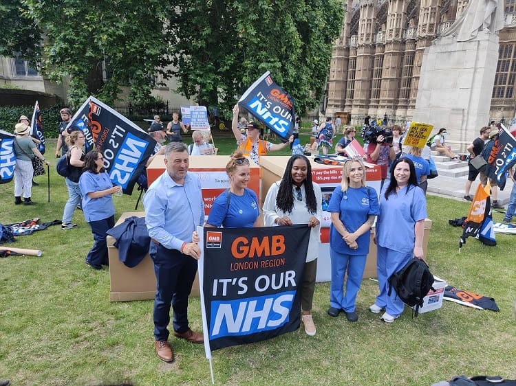 NHS workers with MPs