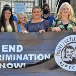John Paul Wootton's campaign team outside Maghaberry Prison Belfast