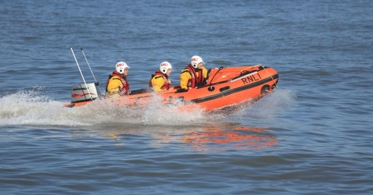 RNLI volunteers at sea