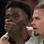 Saka after missing a penalty