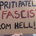 Priti Patel placard