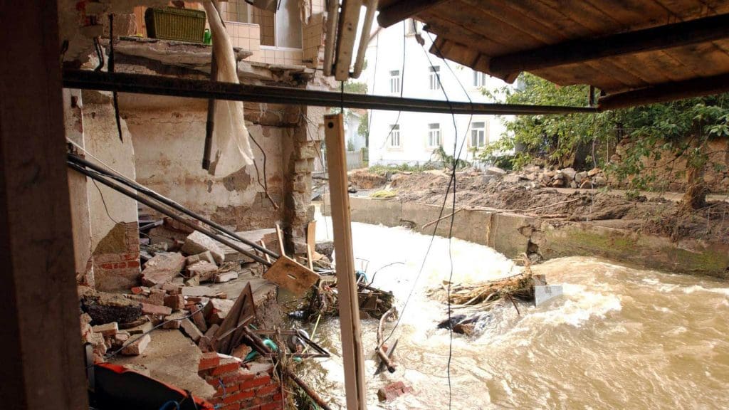 Devastation left by the flooding in Europe