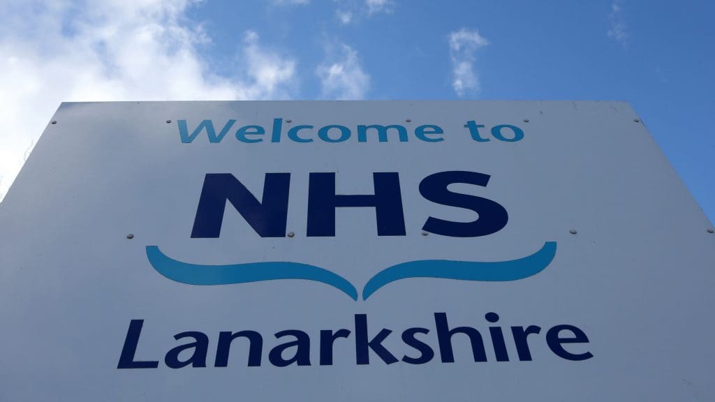 A welcome sign at NHS Lanarkshire