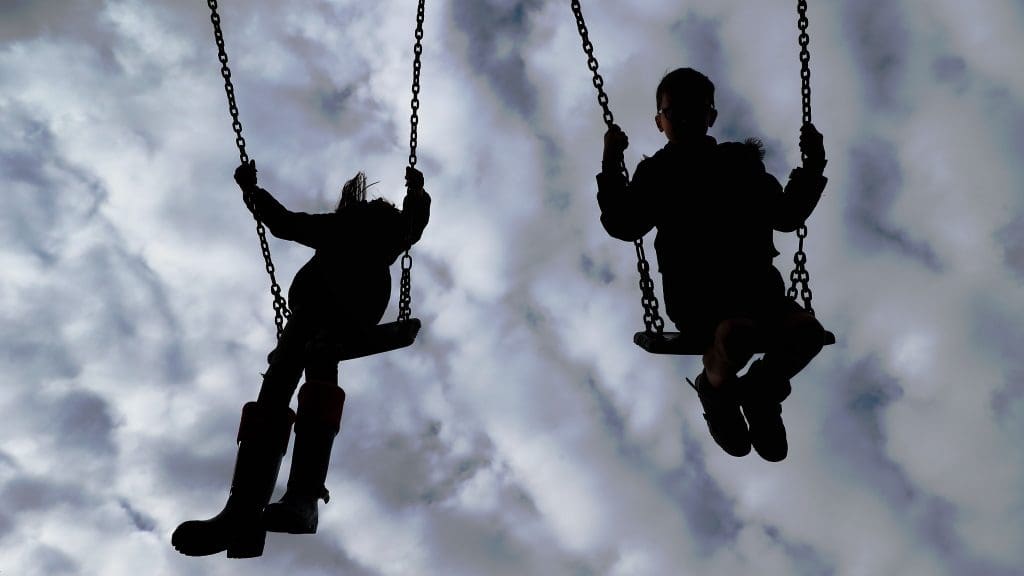 Children on swings