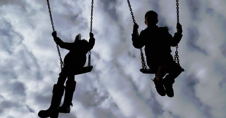 Children on swings