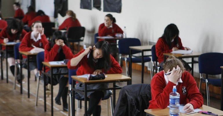 Students taking exams
