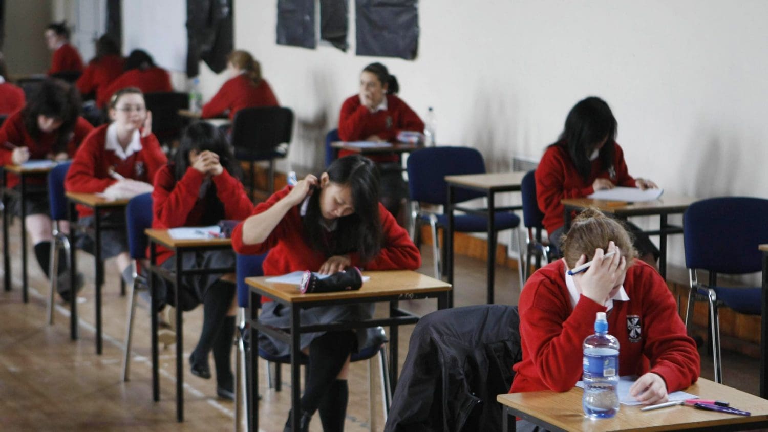 Students taking exams