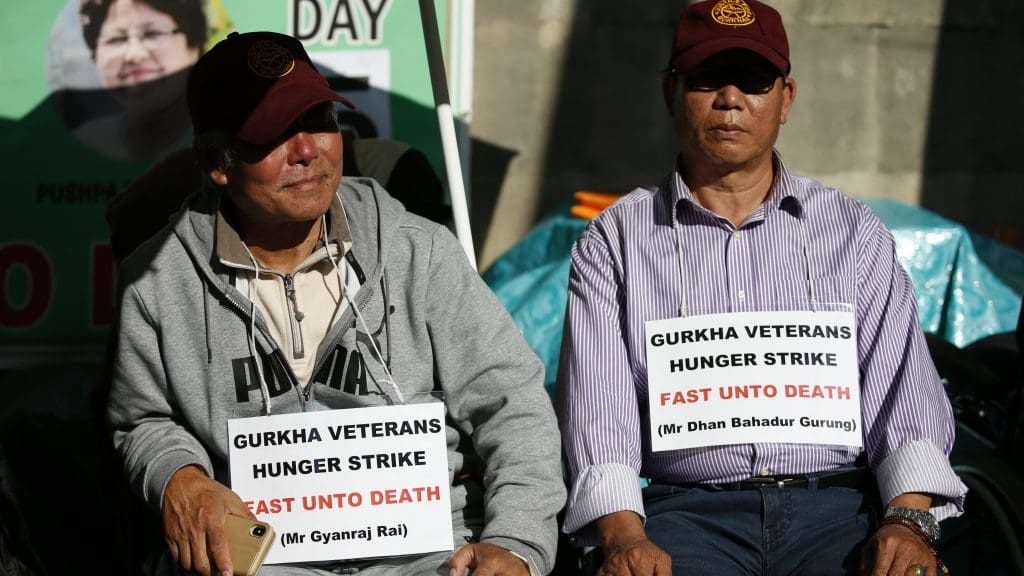 Gurkhas on hunger strike