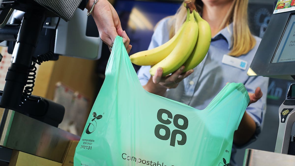 Shopping being pplaced into a shopping bag