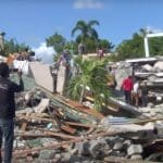 Rubble in the wake of a deadly earthquake in Haiti
