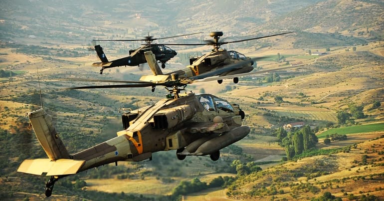Helicopters belonging to the Israeli Defence Force