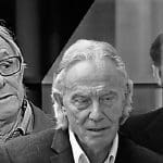 Ken Loach looking at Tony Blair and Hugh Gaitskell