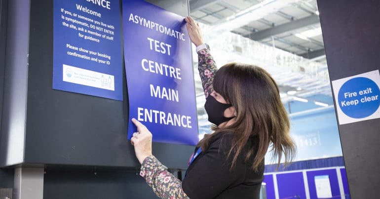 A coronavirus testing centre