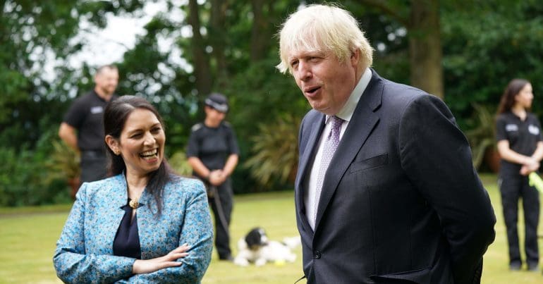 Priti Patel and Boris JOhnson