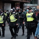 Metropolitan police at London Black Lives Matter protest 2020