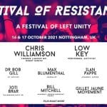 The Festival of Resistance poster from Chris Williamsons Resist movement
