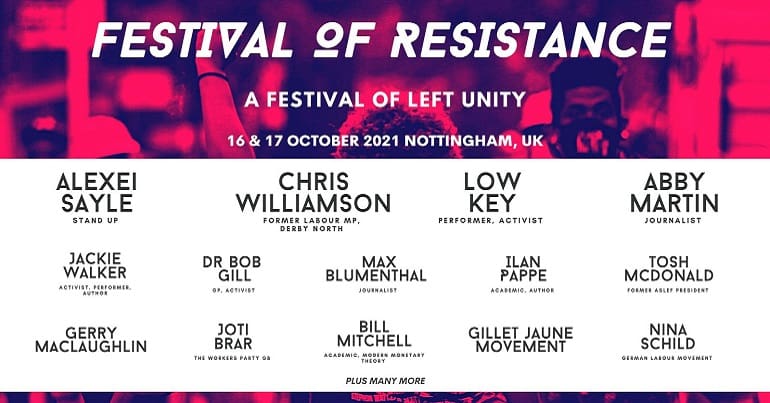 The Festival of Resistance poster from Chris Williamsons Resist movement