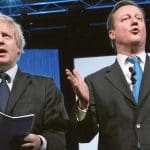 Boris Johnson and David Cameron - representing the TUC releasing a report into living standards and wages