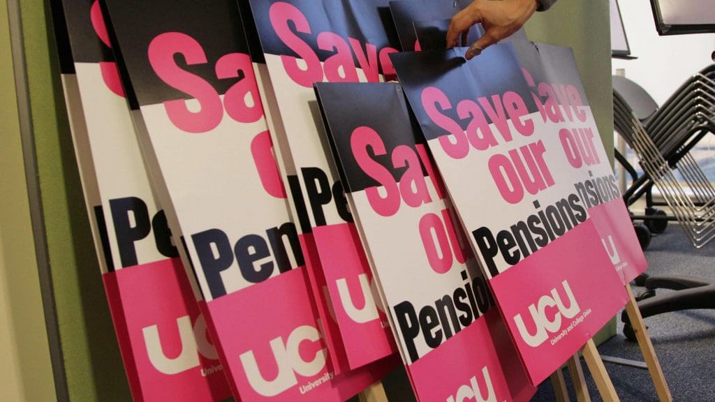 UCU protest signs