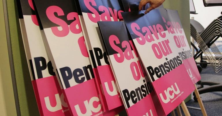 UCU protest signs