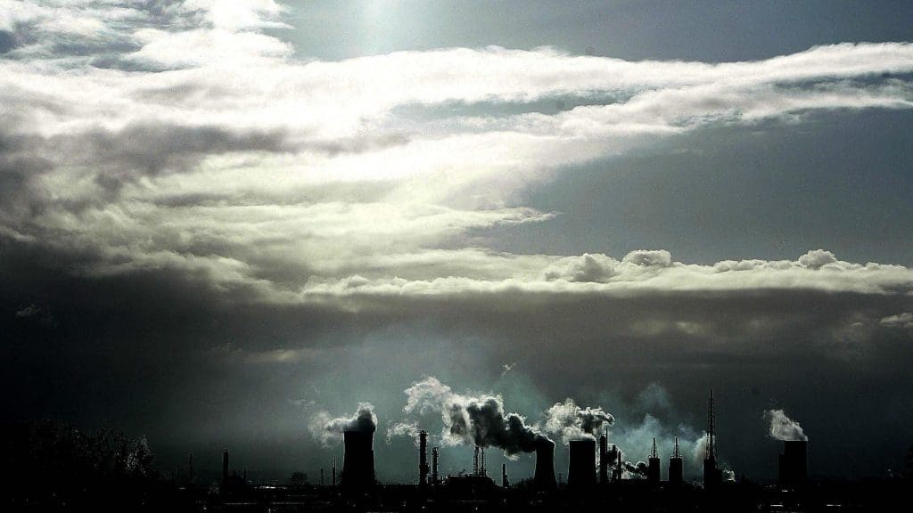 Gases rising from a power plant