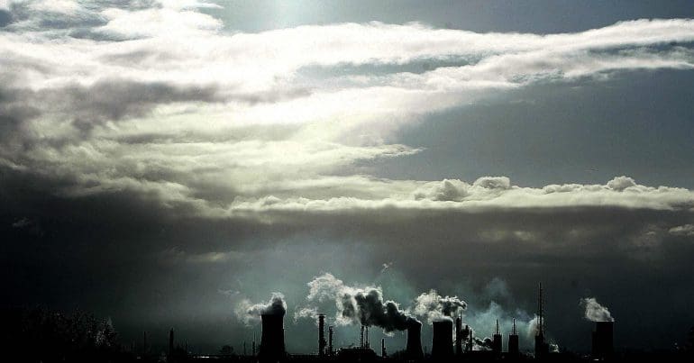 Gases rising from a power plant