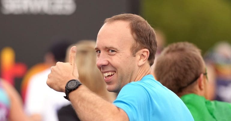 Matt Hancock giving a thumbs up