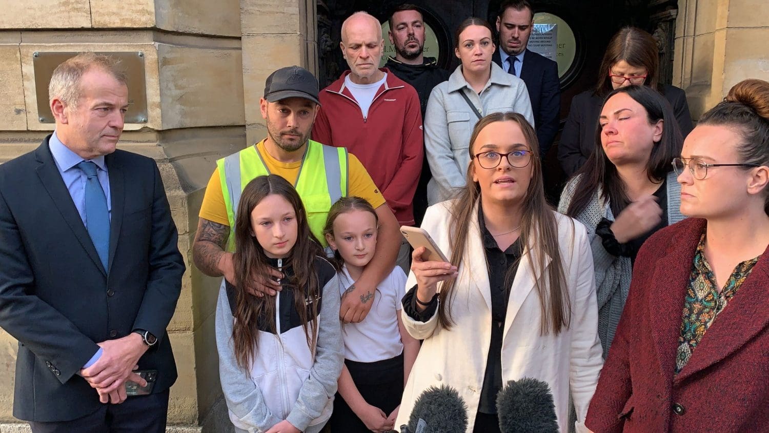 Lewis Skelton's family outside the Coroners Court