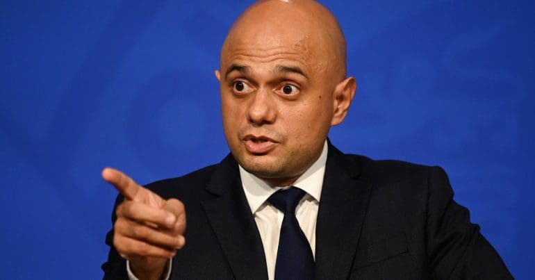 Sajid Javid pointing his finger