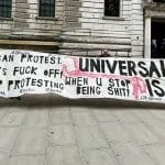 A DPAC banner outside the Treasury