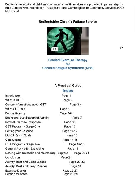 An image of a treatment booklet for ME/CFS