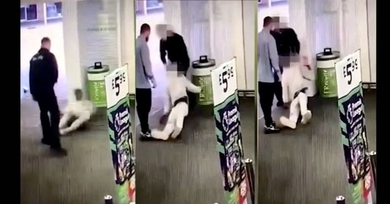 Asda security guard assaulting a young Black man