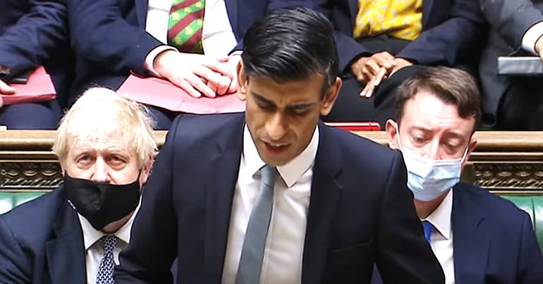 Rishi Sunak delivering the budget 2021