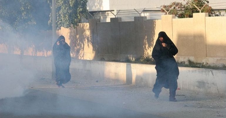 Tear gas being used in Bahrain