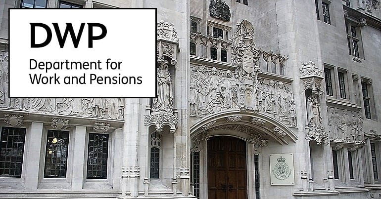 The UK Supreme Court and the DWP logo