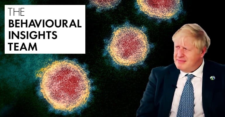 The coronavirus Boris Johnson and the Behavioural Science Insights Logo