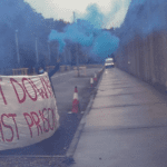 A protest outside HMP Frankland