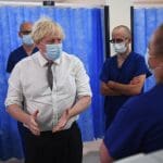 Boris Johnson in a hospital