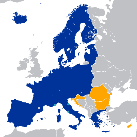 Schengen map