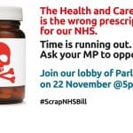 A image promoting the #ScrapNHSBill demo