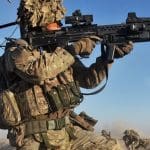 British soldier firing