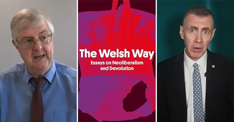 Mark Drakeford, The Welsh Way book cover & Adam Price